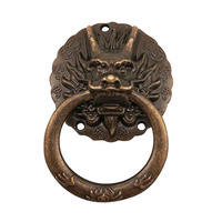Ручка-кольцо Голова Дракона  ,состаренная бронза.
