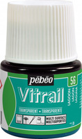 "PEBEO"Краска для стекла и металла Vitrail лаковая прозрачная 45мл,ярко-бирюзовый, 050-056