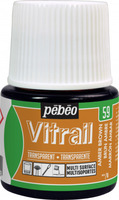 "PEBEO"Краска для стекла и металла Vitrail лаковая прозрачная 45мл,янтарный, 050-059
