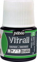 "PEBEO"Краска для стекла и металла Vitrail лаковая прозрачная 45мл,серый, 050-060